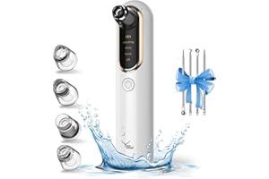 Yccu Limpiador de poros y puntos negros, con 4 cabezales de succión, limpiador de espinillas, aspirador de vacío, 4 modos, limpiador de poros faciales, carga USB, eliminador de acné