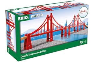 Brio World - 33683 - Double Pont Suspendu - Accessoire pour circuit de train en bois - Pour agrandir son circuit - Jouet pour garçons et filles à partir de 3 ans
