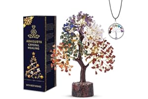 ABHISUBYA Albero Della Vita - Cristalli Curativi e Pietre Chakra - Meditazione - Feng Shui - Portafortuna - Regali Di Buona Fortuna (Seven Chakra)