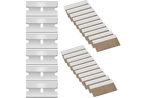 Flintronic 20 Stück Keramikfeldschaber Ersatzklingen, Schaberklingen Edelstahl, Schaber Klingen, Rasierklingen Zeranfeldkratzer, Keramikfeld, Herdschaber für Kochfeld, Backofen, Glaskeramik