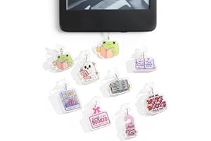 JYNVO 9 Pièces Breloques Anti-Poussière Amusantes, Micro USB Compatible avec Kindle Paperwhite 1-4/10/Oasis 1-3, E-Reader & Téléphones Android - Accessoires Kindle Femme