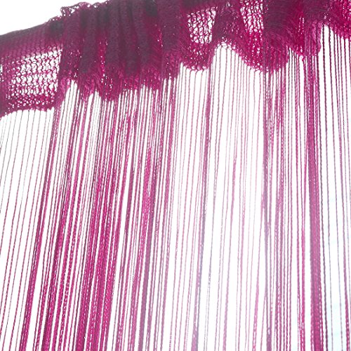 sourcingmap® 1*2M Fadenvorhang Fadengardine für Tür Fliegenschutz Fenstergardine Fuchsia - 5