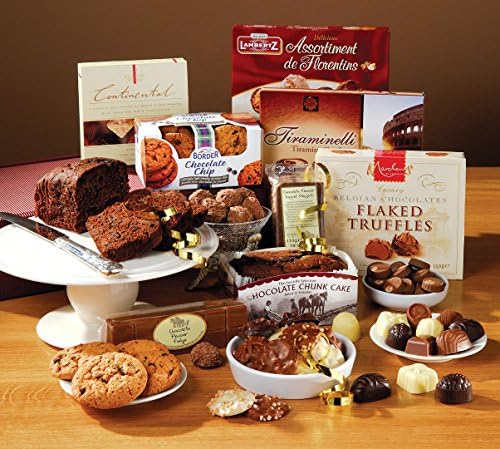 Chocolate Heaven Hamper is a heavenly selection of Chocolate Treats from Chocolate Florentines, Triple Chocolate Cookies, wafers and more all presented in a 12inch Woven Red Rope Basket with Name-a-Rose Gift