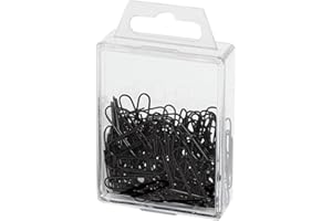 ‎WEDO Wedo 901244201 Büroklammern (Metall, 27 mm, mit Kunststoffüberzug) 100 Stück, schwarz