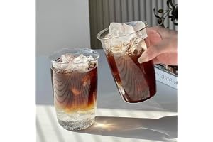 Taoyanmo 2 stycken 480 ml vattenglas, glas smoothie koppar, iskaffe glas, bubble tekopp, cocktailglas, ölglas, perfekt för ka