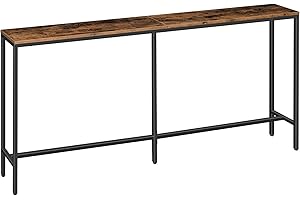 MAHANCRIS Mesa de Entrada, Aparador Estrecho de Entrada, Mesa de Sofá de 180 cm, Mesa de Pasillo Larga, para Salón, Dormitorio, Resistente y Estable, Fácil Montaje, Color Marrón Vintage ACTHR18001Z