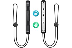PYue Switch Controller Wrist Strap Pair for Switch Joycon, with 2 Thumb Grip Stick Caps Switch Gamepad Strap with Automatic Lock, Adjustable Tightness Compatible with Switch Sport Game Accessories