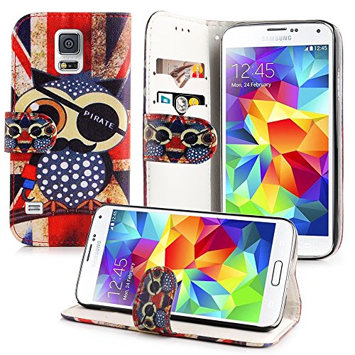 Preisvergleich Produktbild Samsung Galaxy S5 Handyhülle inklusive Displayfolie Piraten Eule