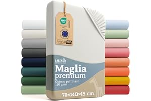 Laleni premium lenzuola culla 60/70-120/140 cm con angoli | lenzuola lettino neonato 60x120 certificate OEKO-TEX | lenzuola con angoli 100% cotone lenzuolo lettino 60x120 | lenzuola 120x60 | avorio