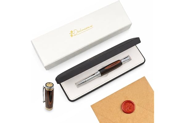 Déclinaisons - Stylo Roller Luxe Bois Ébène Macassar avec éléments plaqué Or 24k et Cristal. Personnalisé avec gravure. Boîte cadeau luxe | Cadeau Noël, Docteur, Noces, Anniversaire