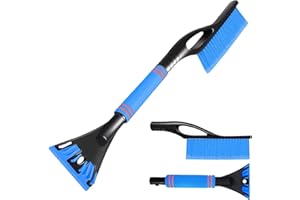 Aicerous® Grattoir à Glace et Brosse à Neige, 2 en 1 Grattoirs à Neige pour Auto, Brosse à Neige de Voiture, Grattoir Pare Brise, Grattoir à Glace pour Voiture avec Balai, pour Car et SUV, Camion (A)