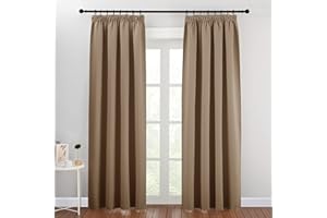 PONY DANCE Tenda Oscurante Finestra - Tende Cameretta Bambini Tende Oscuranti Tende Moderne per Soggiorno Tende Termiche con Fettuccia 2 Pezzi 140x200 CM, Moca