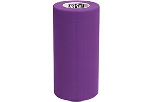 Cohesive Bandage for Horses, Dogs & Pets | Self-Adherent Veterinary Wrap 10cm x 4.5m | Purple WrapTec | Elastic Support & Wound Dressing Fixation | Single Roll by VetSet