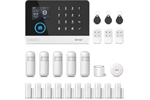 PGST Allarme Casa Senza Fili DIY 24 Pezzi -4G/WiFi/GSM & Schermo LCD 2.4", 10 Sensori Porta/Finestra + 5 Rilevatori Movimento, Allarme 120dB, SMS/App, Tuya/Smart Life/Alexa,Garanzia 1 Anno