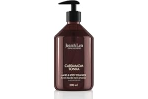 ‎JEAN & LEN Jean & Len Hand & Body Cleanser Cardamom & Tonka, für ein duftendes Reinigungserlebnis, Körper- & Handseife in einer hochwertigen Flasche, exotisch-würziger Duft, vegan, 500 ml