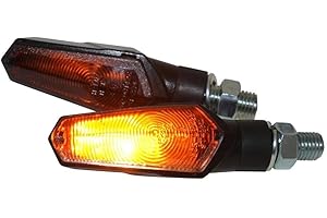 CITOMERX Halogen Mini-Blinker schwarz getönt universal für Motorrad Roller Quad, 12V 6W, M10 95mm inkl E-Nummer