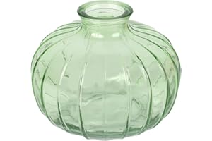 Talking Tables Green Glass Bud Vase for flowers, stylish single stem elegant wedding table centrepiece decorations window sill decor, garden parties, summer dining, mantle styling, and gifting 8cm