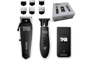 TPOB Slime 2 Barber Hair Clippers Trimmer Shaver Set for Men with Matte Green Case and X Fade Blade (Blackout)