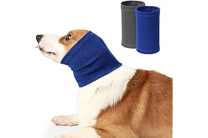 PFLYPF 2 copricapo e orecchie del cane, calmante animali domestici ridurre il rumore scudi per le orecchie, confortevoli e a prova di ansia, copri testa di lavaggio invernale del cane (S, blu, grigio)