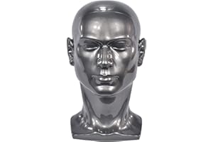 MIAOMANZI Manichini di plastica Uomo Testa Manichino Realistico Maschio Parrucca Manichino Testa Per Cappello Sunglass Display Manichino Testa (L30HH)