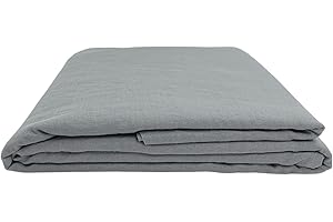 ‎GER3AS Ger3as Leinen Bettlaken ohne Gummi 100% Stonewashed Natürlich Leinen Laken Überwurf Leinen Gewaschen (Grau, 160x260cm)