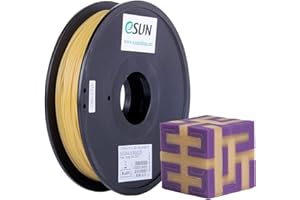 ‎ESUN eSUN Rozpuszczalny w wodzie filament PVA, 1,75 mm, do drukarki 3D, dokładność pomiaru +/- 0,05 mm, szpula 0,5 kg, materiał wspierający do drukarki 3D, naturalny