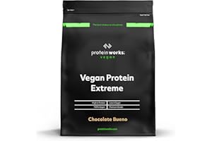 THE PROTEIN WORKS Protein Works - Vegan Protein Extreme, Premium Vegan Protein Powder, Plant-Based Protein Shake, Essential Amino Acids, Vitamins & Minerals, Low Sugar, Chocolate Bueno, 28 Servings, 1kg