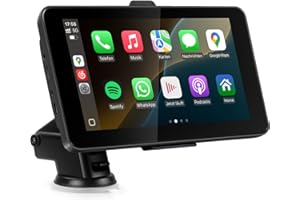 Wireless CarPlay & Android Auto, TOUTBIEN Tragbares Autoradio 7 Zoll Audioempfänger, Unterstützt Bluetooth-Freisprecheinrichtung/Sprachsteuerung/GPS Navigation/FM/Mirror-Link für Auto/LKW/Motorhome