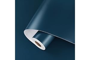 HotDecor Papier Peint Bleu Foncé Revetement Adhesif Meuble Plan De Travail Papier Peint Adhesif pour Salon Chambre Rouleau Adhesif pour Meuble Cuisin Papier Adhésif Décoratif Uni Blue 40cm X 200cm