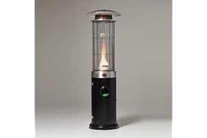 REALGLOW Spiral Flame Gas Patio Heater 13.5KW (Black with Black Cover)