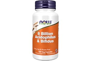 ‎NOW Now Foods, 8 Milliarden Acidophilus & Bifidus, 120 vegane Kapseln, 8 Mrd. KBE* Bakterienmischung je Dosis, Glutenfrei, Sojafrei, GMO frei, Geschmacksneutral