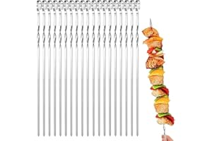 Lot de 6 grandes épées en acier inoxydable - 43 cm - Pour rôtir des brochettes de viande et de légumes - Résistant - 43 cm Hostelnovo