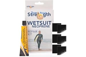 TRUE STRENGTH REPAIR Wetsuit Neoprene Repair Kit - Fix neoprene Wetsuits - Drysuits - Fishing Waders - Neoprene Boots And Gloves - Neoprene Glue And Heavy Duty Instant Fix Tape Patches - Waterproof Long Lasting Repair