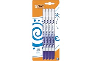 BIC Mini Effaceurs Réécriveurs - Encre Bleue, Blister de 4