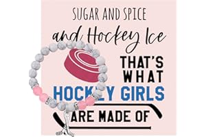 KUIYAI Hockey Girl Regalo Hockey su ghiaccio Regalo Hockey Charm Guarigione Bracciale con perline di pietra preziosa di questo è ciò di cui sono fatte le ragazze Hockey, Rame