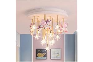 ZHENTHE Plafoniera a LED,Lampada da soffitto della scuola materna Cartone animato Unicorno Creativo Camera dei bambini Lampadari Dimmerabile Decor Illuminazione Proteggi occhi Luci Ragazza moderna S