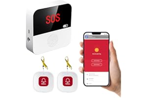 Chatthen Notrufknopf für Senioren, Tuya WiFi Alarmanlage Haus, Senioren Notruf Empfänger*1+Ruftaste*2, Kompatibel mit Tuya Smart/Smart Life/Alexa (Unterstützt Wi-Fi 2.4GHz)