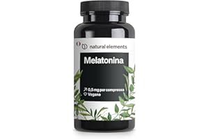 NATURAL ELEMENTS Melatonina Pura – 365 Compresse (12 mesi) – Integratore Sonno – Forte per Dormire e Riposare Meglio – Testato in Laboratorio