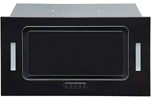 SIA UCG52BL 52cm Black Glass Built In Under Canopy Kitchen Cupboard Cooker Hood Extractor Fan