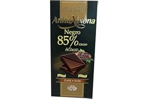 Antiu Xixona Chocolates Premium - Intenso Sabor y Aroma - Sin Gluten - Tableta de Chocolate Negro 85% Cacao de 100g