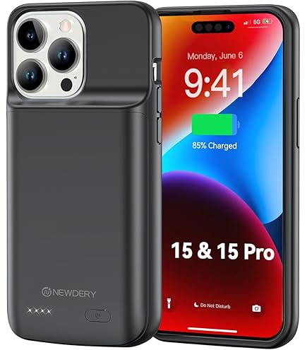 JUBOTY Coque batterie 8500 mAh pour iPhone 14 Pro Max 6,7, haute capacité, charge rapide, étui