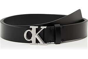 Calvin Klein Donna Cintura Monogram Plaque Buckle 3,0 cm Cintura in Pelle