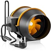 FanGoFast 150mm Air Extractor with Adjustable Controller, 230V In-Line Duct Extractor Fan with IEC Plug for Bathroom, Booster