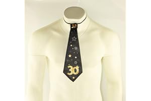 HAPPIUM Cravatta con scritta "Happy Birthday", colore: nero e oro, per feste