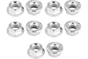 10 Styck Fingängad Hexagonal Ecrou 10X125, M10 X 1,25 Mutter Mutter Flänsmuttrar Fästelement med Dyna