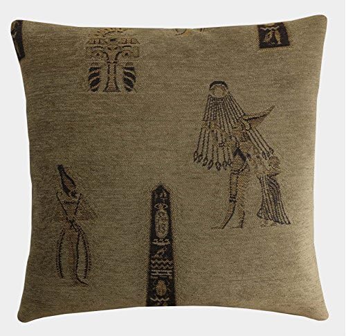Egyptian Cushion Cover, Sage Green Chenille Pillow Case 40x40cm