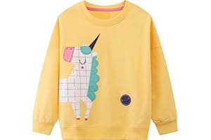 WinZero Little Girls Sweatshirt Cotton Crew Neck Toddler Christmas Jumper Long Sleeve Pullover Tops for Kids 2-7 Years Children Clothes