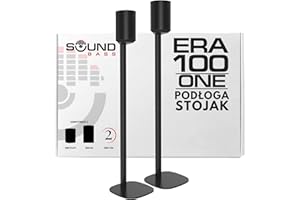 SOUND BASS ERA100 Stojak Podłogowy, Podwójny (2 szt.), Czarny, Kompatybilny z Głośnikami Sonos ERA 100 lub Sonos One, Akcesoria w Zestawie. Zaprojektowany w Wielkiej Brytanii, Podwójny, Para