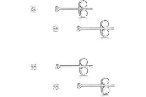 Amberta Orecchini a Lobo in Argento Sterling 925 - Orecchini Piccoli per Donna - Set di Orecchini a Perno