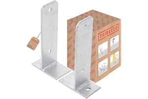 TRIBECCO® Supporto per pali a U regolabile, a forma di U per tasselli, piastra di base quadrata in legno, ancora, zincato a caldo (regolabile)